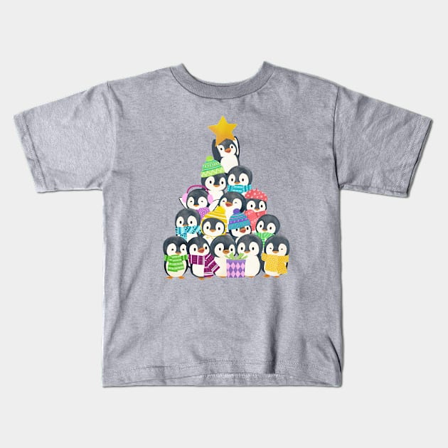 Baby penguins Xmas Tree Kids T-Shirt by LauraGraves